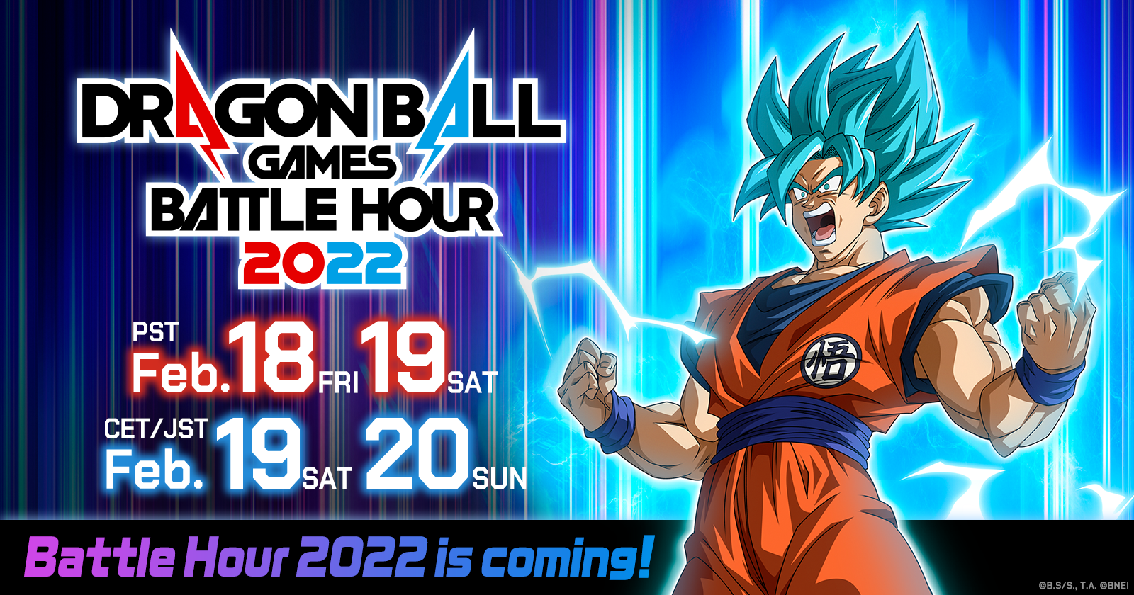 ¡El evento mundial de transmisión en línea "DRAGON BALL Games Battle Hour 2022" se llevará a cabo del 19 al 20 de febrero JST!