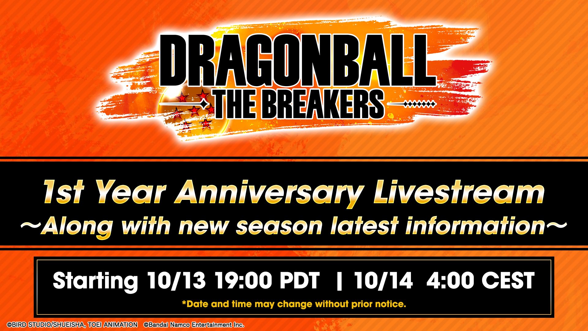 ¡La temporada 4 de DRAGON BALL: THE BREAKERS llegará pronto para celebrar el primer aniversario del juego! ¡Sintonice la transmisión en vivo del primer aniversario para obtener nueva información!
