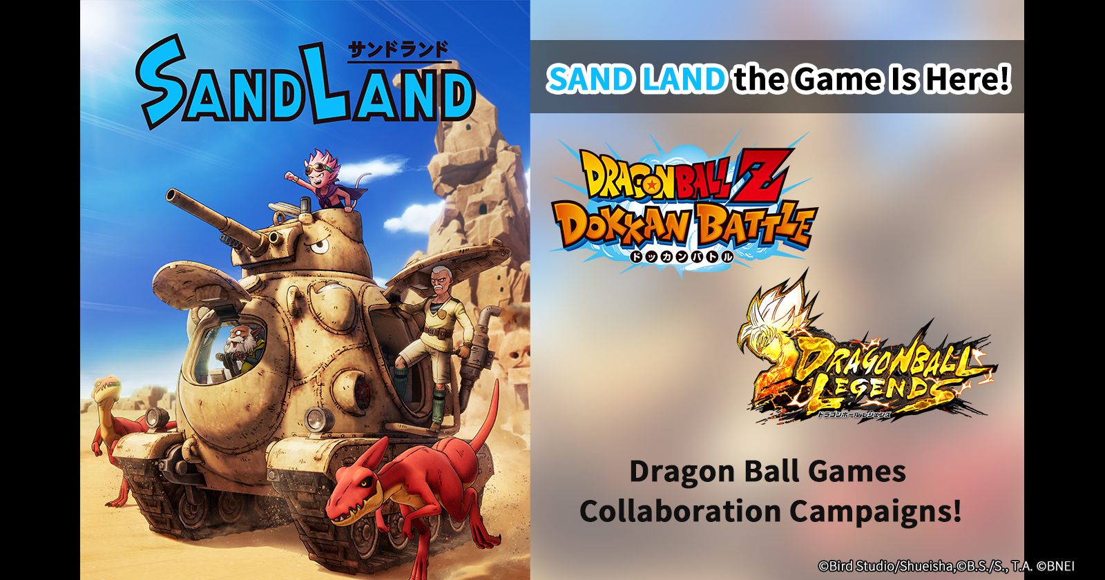 ¡SAND LAND, el juego lanzado hoy! ¡Campañas de Colaboración de Dragon Ball Games ya disponibles!