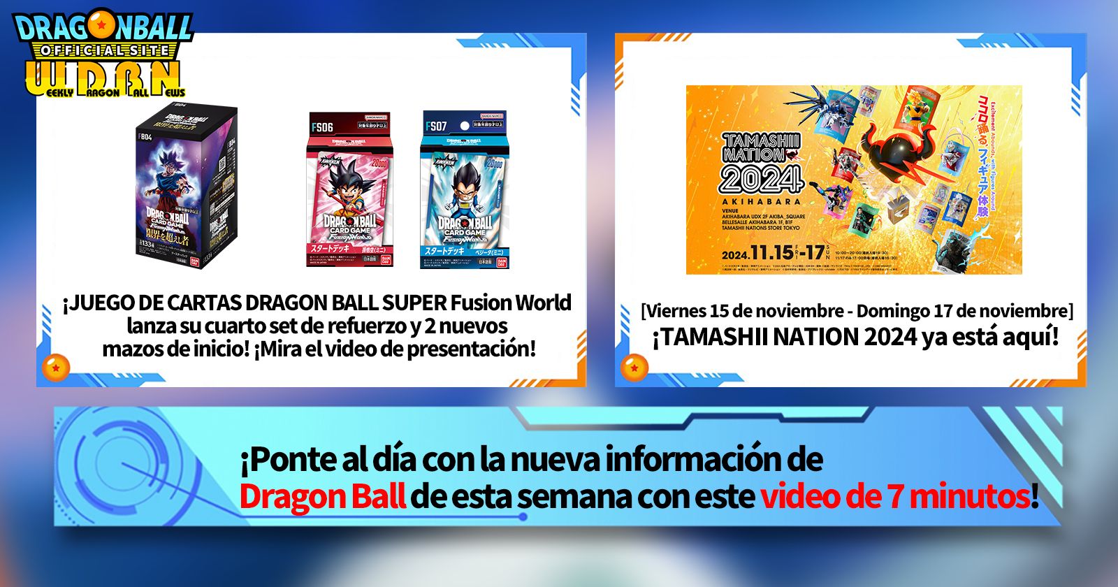 [11 de noviembre] ¡Transmisión Noticias semanales de Dragon Ball !