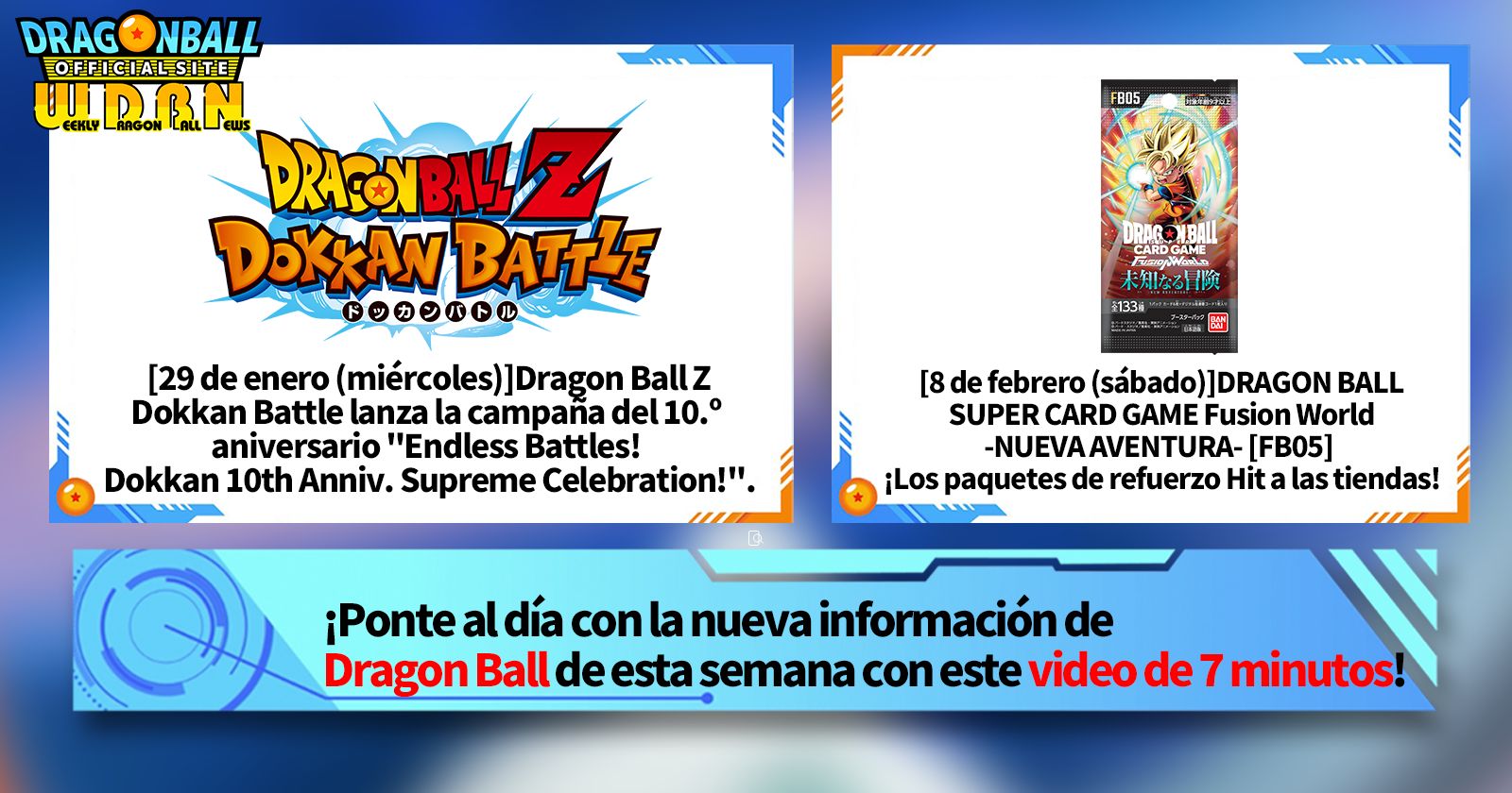 [3 de febrero] ¡Transmisión Noticias semanales de Dragon Ball !