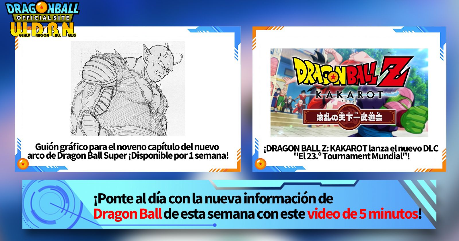 [14 de agosto] ¡Transmisión Noticias semanales de Dragon Ball !