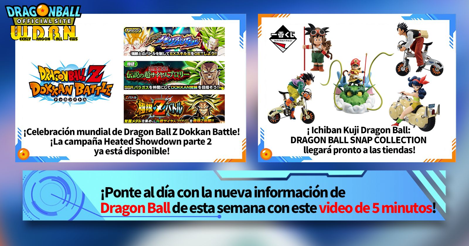 [16 de septiembre] ¡Transmisión Noticias semanales de Dragon Ball !