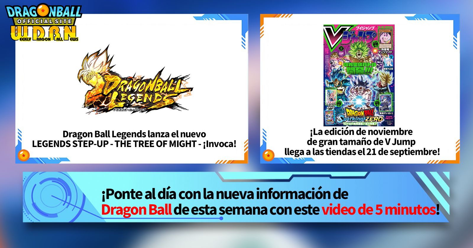 [23 de septiembre] ¡Transmisión Noticias semanales de Dragon Ball !