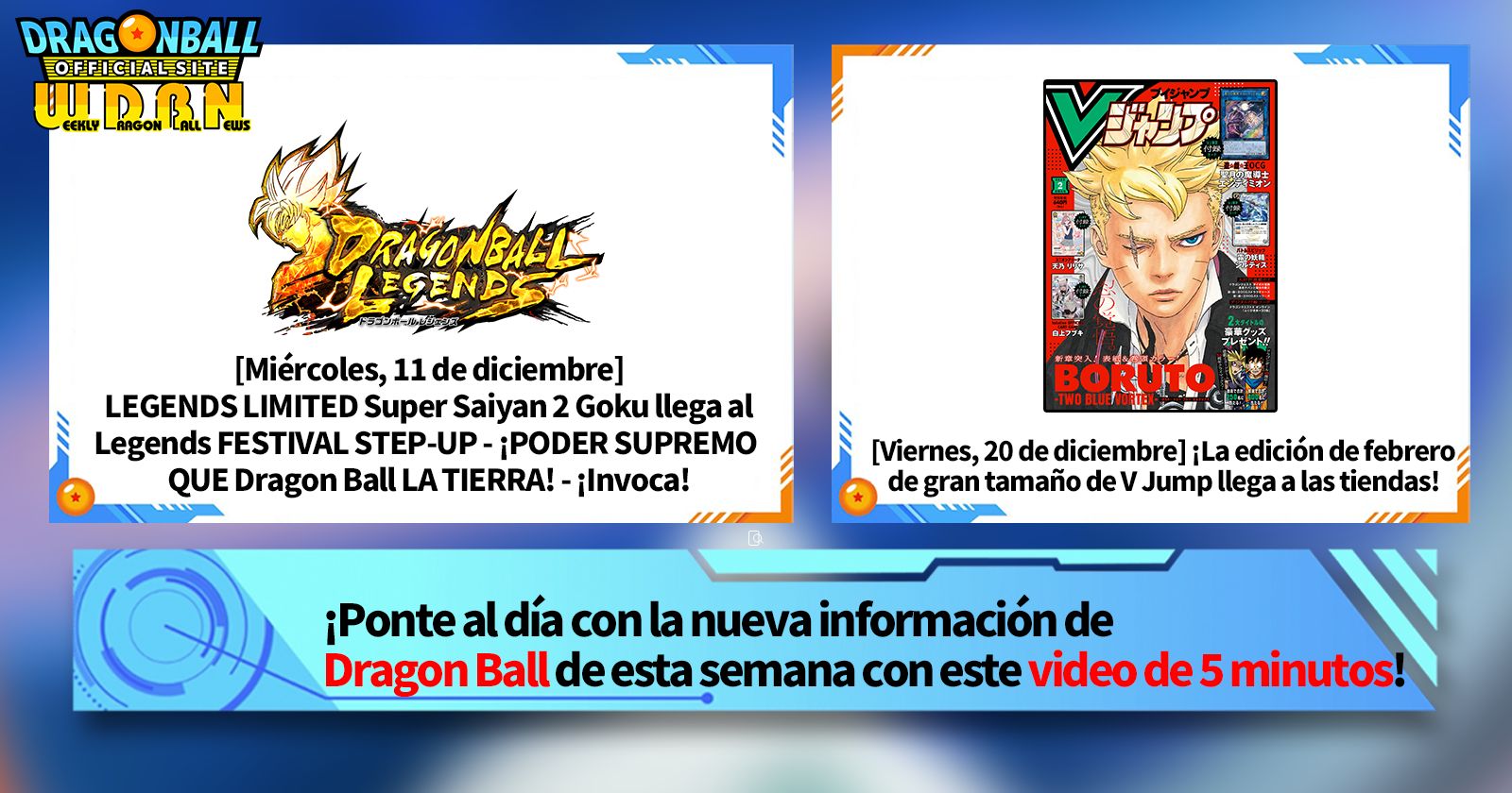 [16 de diciembre] ¡Transmisión Noticias semanales de Dragon Ball !