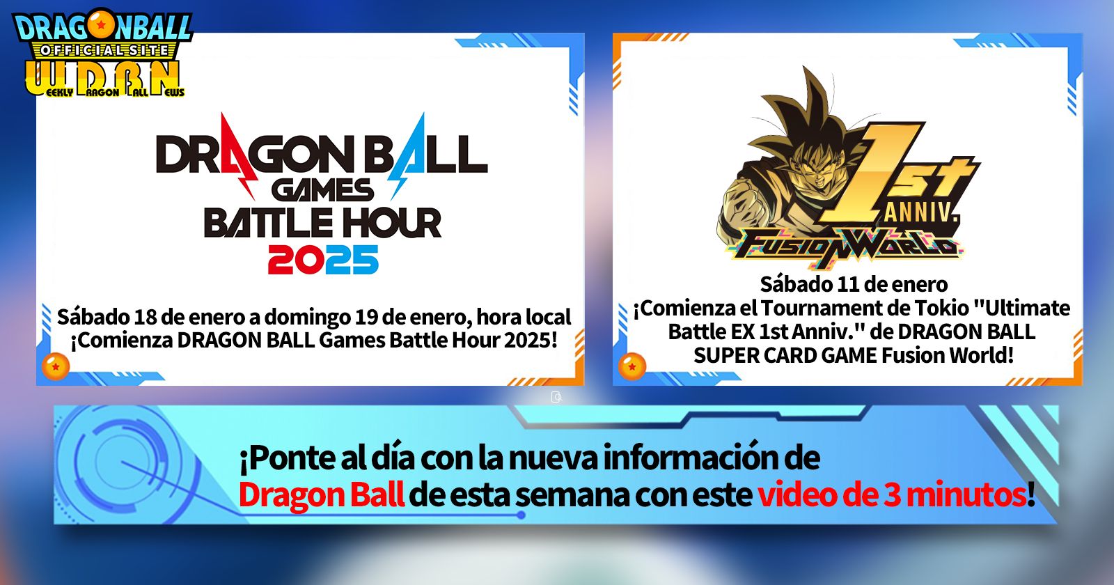 [6 de enero] ¡Transmisión Noticias semanales de Dragon Ball !