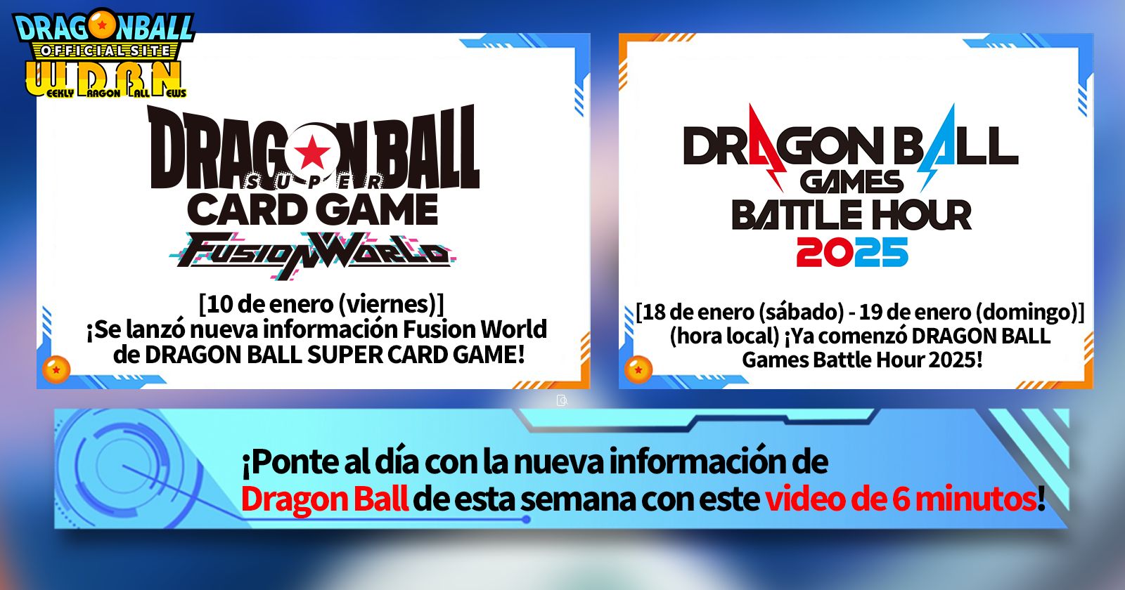 [13 de enero] ¡Transmisión Noticias semanales de Dragon Ball !