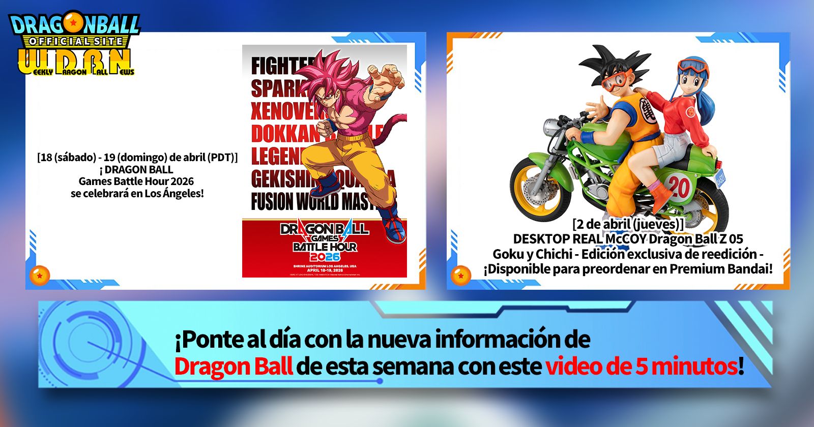 [6 de abril] ¡Noticias semanales de Dragon Ball !